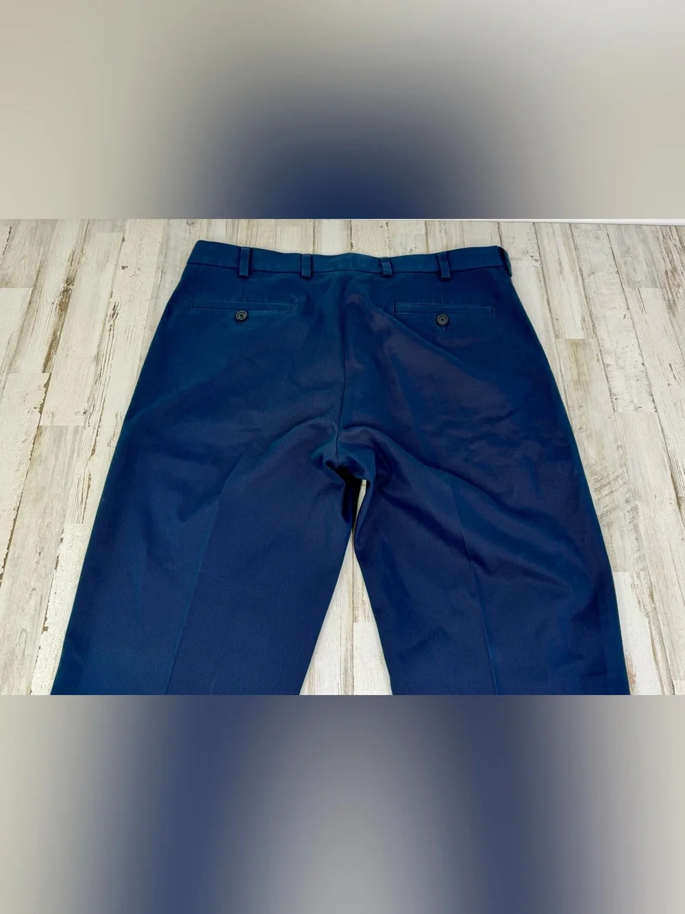 Brooks Brothers Advantage Chino Milano Pleated Khaki Pants Mens 36x34 Navy Blue